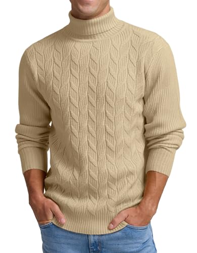 Sailwind Men's Cable Knit Turtleneck Sweater Casual Soft Pullover Sweaters4