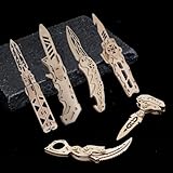 3D Wooden Puzzles for Adults – 6 Knife Set with 266 Pieces, Movable Interlocking Mechanical Structure, High-Precision Laser-Folded, Wood Model Craft Kit & Wooden Building Kits