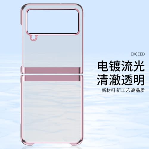 Capa Para Samsung Galaxy Z Flip 4, Capa De Celular Transparente De Galvanoplastia Ultrafina, Capa Fl