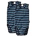 WELLYOU Conjunto de 2 Bodys sin Mangas para bebés/niños, Color Azul Marino con Rayas Azul Turquesa. Tallas 104-134 (128-134)