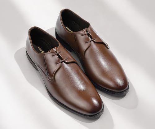 Image of LOUIS STITCH Men's Formal Lace-Up Derby Shoes | Formal Lace-Up Shoes for Men | Business & Occasion Wear | LSVSPL-2