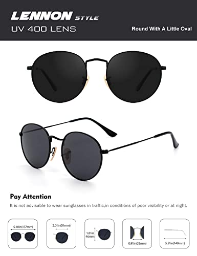 Image of CGID Retro Round Polarized Sunglasses Mens Womens Circle Metal Hippie Shades UV400 Protection E01