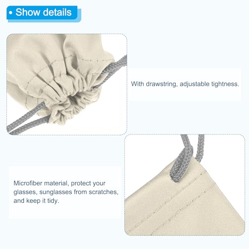 Image of PATIKIL Microfiber Glasses Bag, Sunglasses Pouch Eyeglass Bag Soft Sunglass Case with Eyeglasses Cleaning Cloth