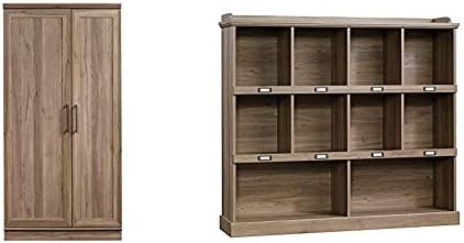 Sauder HomePlus Collection Storage Cabinet, Salt Oak Finish & Barrister Lane Bookcase, Salt Oak Finish