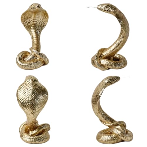 Estatua de Cobra Dorada Majestuosa para Decoración miniatura 4