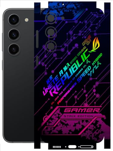 Image of AtOdds - Full Body Back Screen Guard Protector Film - Lamination Wrap Skin Sticker Compatible with Samsung Galaxy S23 (5G) | Scratchproof Matte Finish (Gamer)