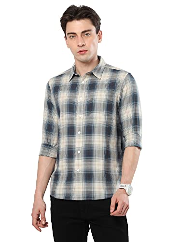 GLORYBOYZ Mens 100% Cotton Full Sleeve Regular Fit Fashion Checkered Shirt