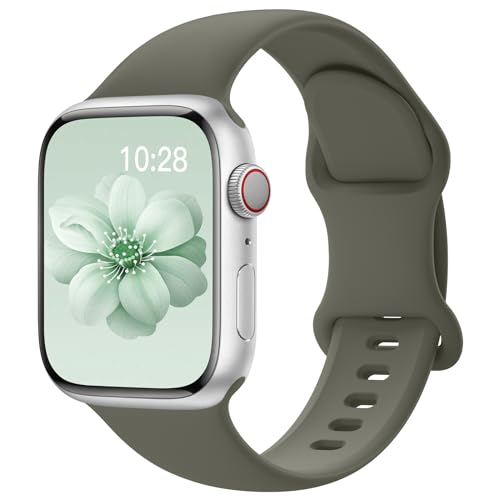 Image of Sport Silicone Band Compatible with Apple Watch Bands 40mm 38mm 41mm 44mm 45mm 42mm 49mm Women Men,Soft Wristband Waterproof Replacement Sport Strap for iWatch Bands Series 9 8 7 6 5 4 3 2 1 SE Ultra