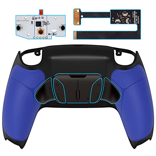 RISE4 Remap Kit para PS5 con 4 botones traseros de metal y carcasa azul negro
