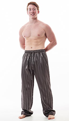 Up2date Fashion Men's Classic Striped Satin Lounge Pants4