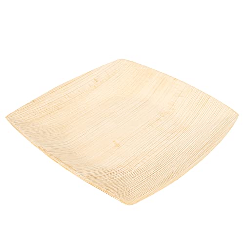 Image of Restaurantware Midori 8 x 8 Inch Large Square Palm Plates 100 Microwavable Palm Leaf Plates - Freezable Sustainable Areca Palm Leaf Plates Oven-Ready For Hot & Cold Foods