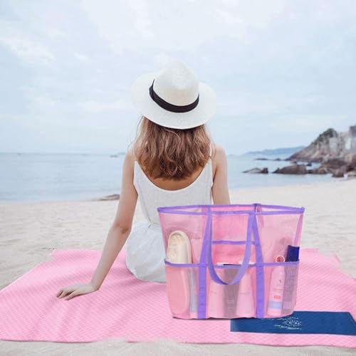 Beach Bag Large Swimming Clothes Storage Sundries Organization Portable Mesh Storage Beach Bag3