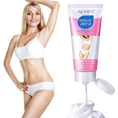 Intimate/Private Hair Removal Cream For Women, For Unwanted Hair In Underarms, Private Parts, Pubic & Bikini Area, Painless Flawless Depilatory Cream, Sensitive Formula Suitable For All Skin Types, 2.1 Oz #TOP7