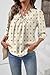 Rapbin Spring Bohemian Shirts Linen Clothes 3/4 Sleeve T Shirt Summer Lightweight Hippie Blouses Apricot Brown L