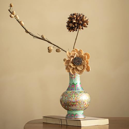 Vase en céramique de style oriental à émail fin pour décoration chic