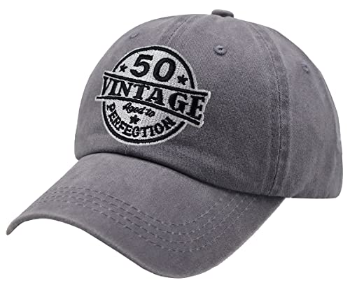 50Th Birthday Gifts For Women Men, Vintage 1973 Aged To Perfection Hat, 50 Years Old Adjustable Embroidered Baseball Cap #TOP1