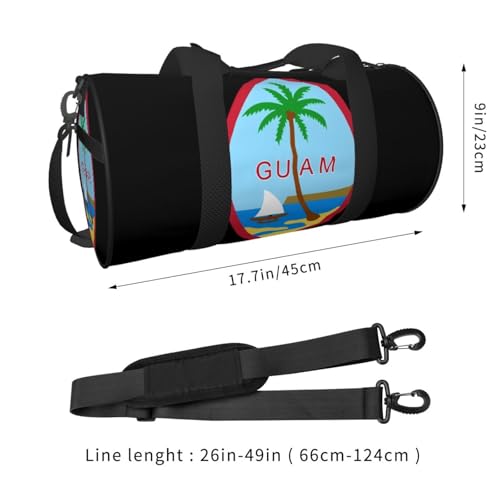 Guam Island Flag Travel Duffel Bag Shoes Compartment Foldable Lightweight Yoga Gym Sports Bag4