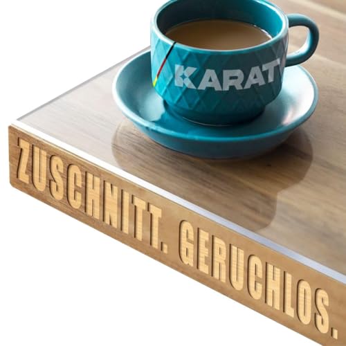 KARAT Semitransparente Tischfolie rund 80 cm Ø mit abgeschrägter Kante - Tischdecke nach Maß, Größe wählbar - Folie, Schutzfolie mattiert, Tischschutz Crystal