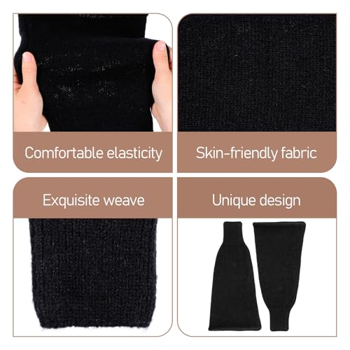 Black Leg Warmers, Kawaii Leg Warmers, Goth Flared Leg Warmers, Ankle Warmers, Crochet Baggy Cuff Goth Accessories for Women Girls4