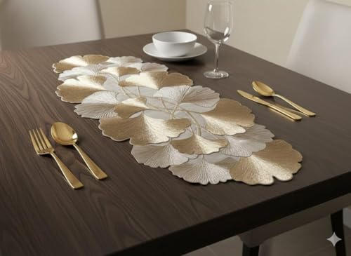 Image of Dakshya Industries Multipurpose PVC Dining Table Mat Combo | Heat Resistant Placemats with Matching Runner