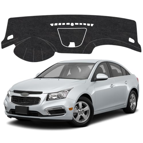 Image of Dash Cover Mat Compatible with Chevrolet Chevy Cruze 2011-2015 Non-Slip Dashboard Cover Mat Sunshade UV Rays Protector Interior Accessories(for with Front Dash Storage)