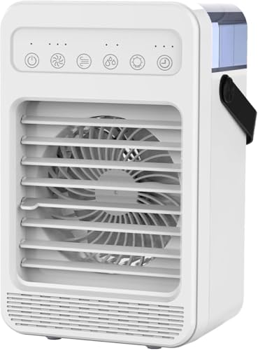 Portable Air Conditioners, Mini Air Conditioner Personal Evaporative Air Cooler with 4 Speeds 7 Colors, 600ML Portable Ac Unit Fan 2 Cool Mist Cooling Fan for Room Office Car