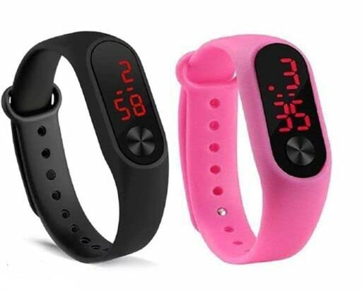 Boys Watches, Unisex Digital Display Watches for Boys & Girls (Pack of 2) (Pink, Black) (B0B8SVNJ4P) Amazon Price History, Amazon Price Tracker