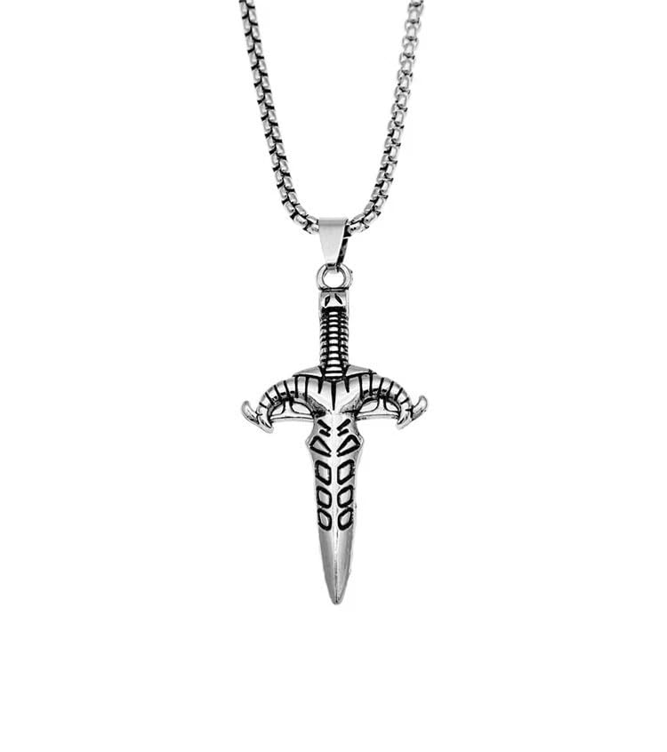 Warrior Sword Weapons Pendant with Stainless Steel Box Neck Chain-image-40