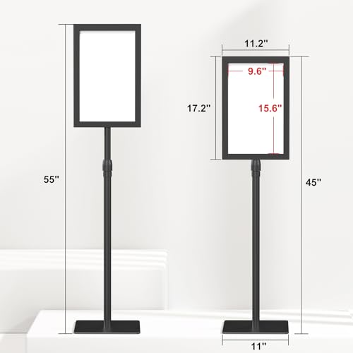 Relx Standing Sign Holder 11 x 17, Adjustable Pedestal Sign Stand, Double-sided Floor Signage Stands for Outdoor Indoor Poster Display