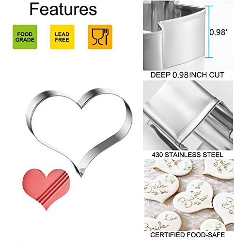 Heart Cookie Cutters Valentine’s Day Heart Shapes Stainless Steel Cookie Cutter Molds For Anniversary, Bridal, Engagement And Valentine,Wedding #TOP1