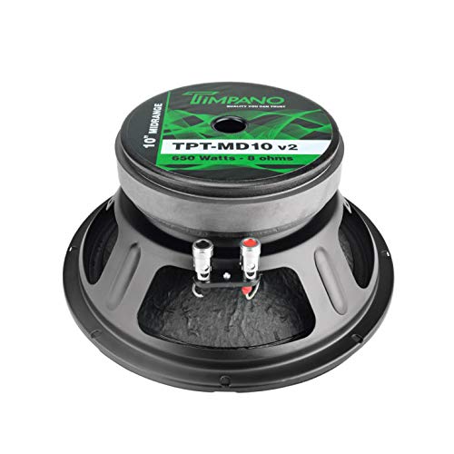 Timpano Tpt-Md10 V2 10 Inch Midbass Speaker Upgraded Version - Pro Audio Mid-Bass Loudspeaker, 325 Watts Rms Power, 650 Watts Continuous Power, 8 Ohms For Professional And Car Audio System (Single) #TOP2