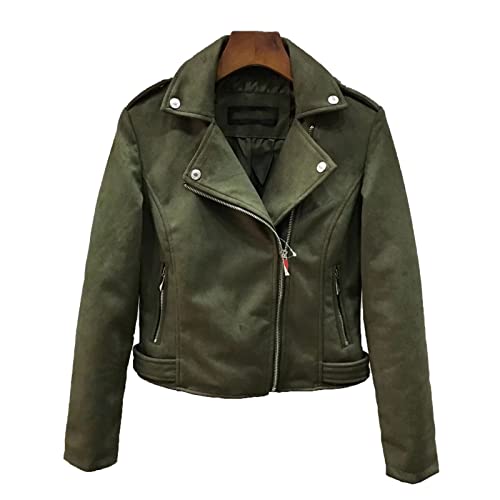 Veste en cuir daim femme pour look motard urbain en automne manteau ajusté DGKaxiyaHM
