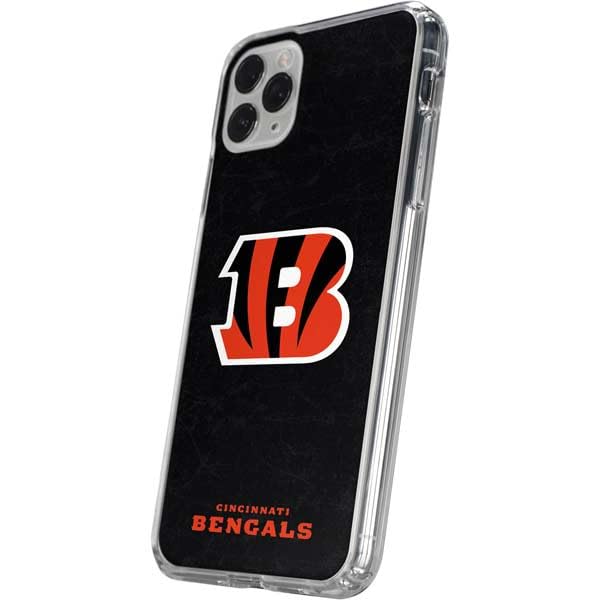 Skinit Clear Phone Case Compatible with iPhone 11 Pro - Officially Licensed NFL Cincinnati Bengals - Distressed Design