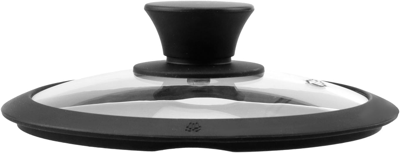 Coperchio in vetro di silicone per pentole, padelle, padelle da 33 cm, lavabile in lavastoviglie, coperchio di ricambio ventilato in silicone resistente al calore, nero
