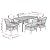YITHOPI 7 Piece Patio Dining Set with Cushions Black Poly Rattan Versatile Lounge Furniture Outdoor Lounge Set Patio Furniture Sets Balcony Furniture Sets for patios, Gardens, Decks