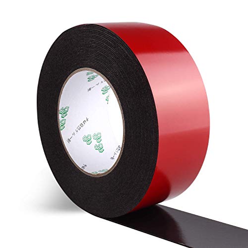 1 Pack Pe Foam Double Sided Tape, Waterproof Mounting Adhesive Tape Roll For Doors/Plumbing/Hvac/Windows/Pipes/Construction, Black Tape(2 Inch * 33 Ft) #TOP25