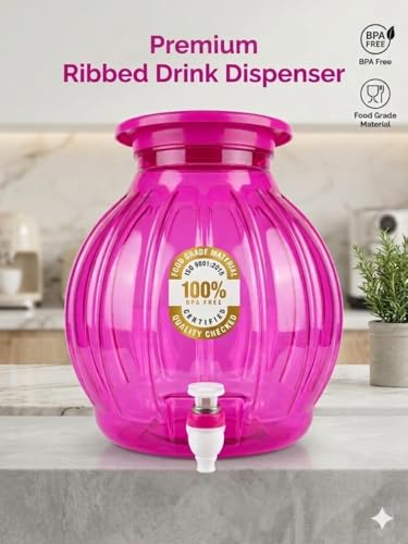 Image of 10 Litre Water Dispenser Jar with Tap | Food Grade Plastic | Leak Proof Spigot | BPA Free Storage Container for Home Kitchen Office