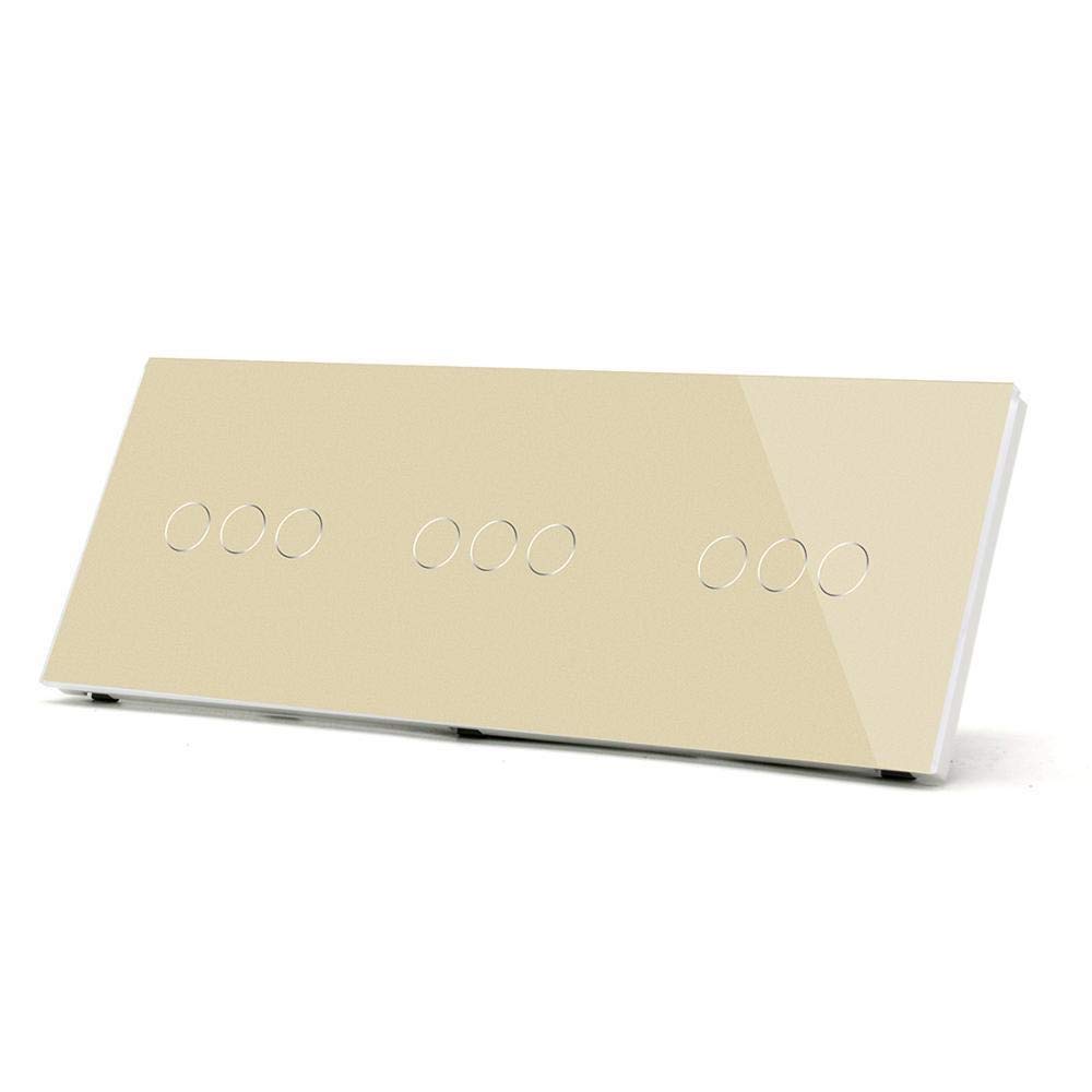 Interruptor Tactil Interruptores de luz táctiles Panel de vidrio Touch Sensor Sensor Interruptor de pared 9gang 1way interruptores Dark Blacklight Blanco Black Golden 300W Interruptor Inteligente