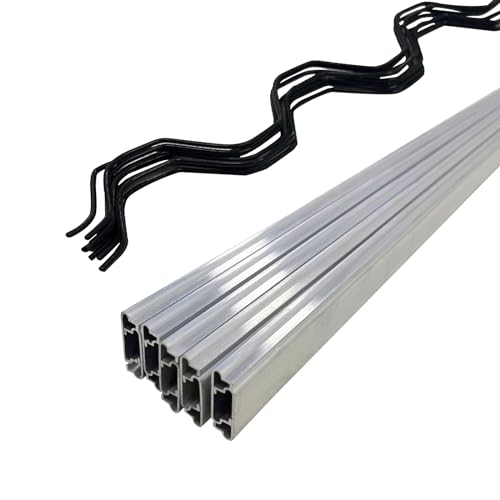 6.6 ft Wiggle Wire and u-Channel for Greenhouse 10 Sets PVC Coated Spring Wire & Aluminum Lock Channel Kit for Secure Poly Film Shade Cloth