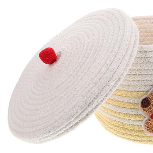 Bac de rangement anti-poussière pour jouets de chien : panier en coton tressé avec couvercle