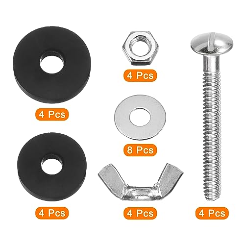 uxcell 4Pcs Toilet Tank to Bowl Bolts Repair Kit, Toilet Tank Bolts with Nuts - Image 3
