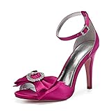  L@YC Hohe absätze Frauen Hochzeitskleid Fersen Glänzende Pailletten Pailletten High Heels Riemchen Scharf,Rose red,38