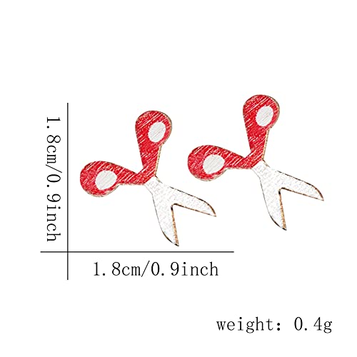 Brincos criativos de madeira, arco-íris, lápis, régua, tesoura, prancheta, despertador, brincos para