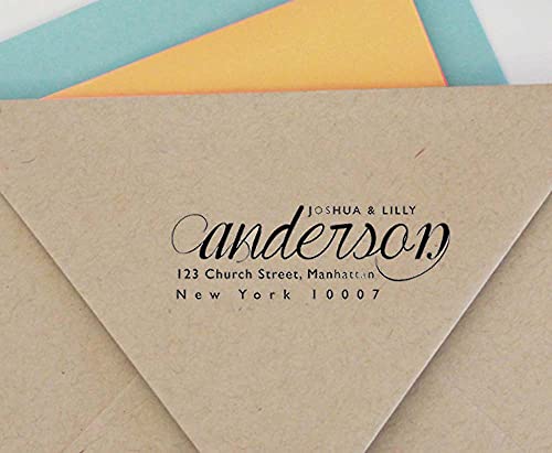 Custom Wood Mounted Rubber Stamp Personalized Family Return Address Stamp Engagement Gift #TOP7