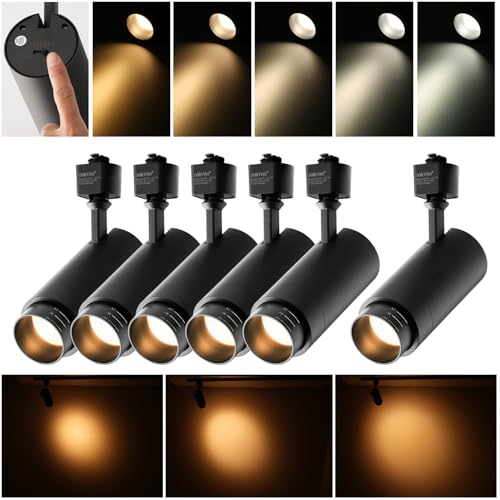mirrea 5-Color Zoomable H-Type Black Track Lighting Heads, 13.5W LED Track Light Head, 2700K-5000K...