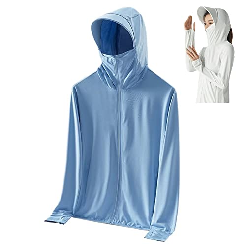 Veste anti-UV UPF 50+ homme et femme avec capuche et poches pour l'été