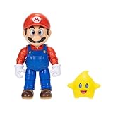 The Super Mario Galaxy Movie 5” Action Figures Series 1 – Mario Figure with Yellow Glow-in-The Dark Luma Star Accessory - Premium Details 22 Points of Articulation