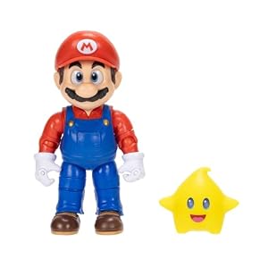 Figurine Mario 12cm Articulée avec Accessoire Étoile Luma – Film Super Mario Galaxy