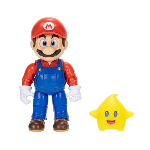 The Super Mario Galaxy Movie 5” Action Figures Series 1 – Mario Figure with Yellow Glow-in-The Dark Luma Star Accessory - Premium Details 22 Points of Articulation