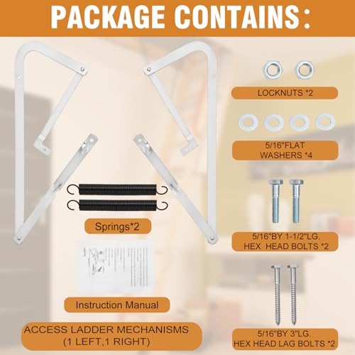 55-1 Attic Ladder Spreader Hinge Arms with Springs,Compatible with Werner (Mk1 Thru Mk3),A2208 A2210 A2508 A2510 W2208 W2210 W2508 W2510 WH2208 WH2210 WH2508 WH2510 WH3008 WH3010, MFG 2006 and Older by Vanesa - Image 5